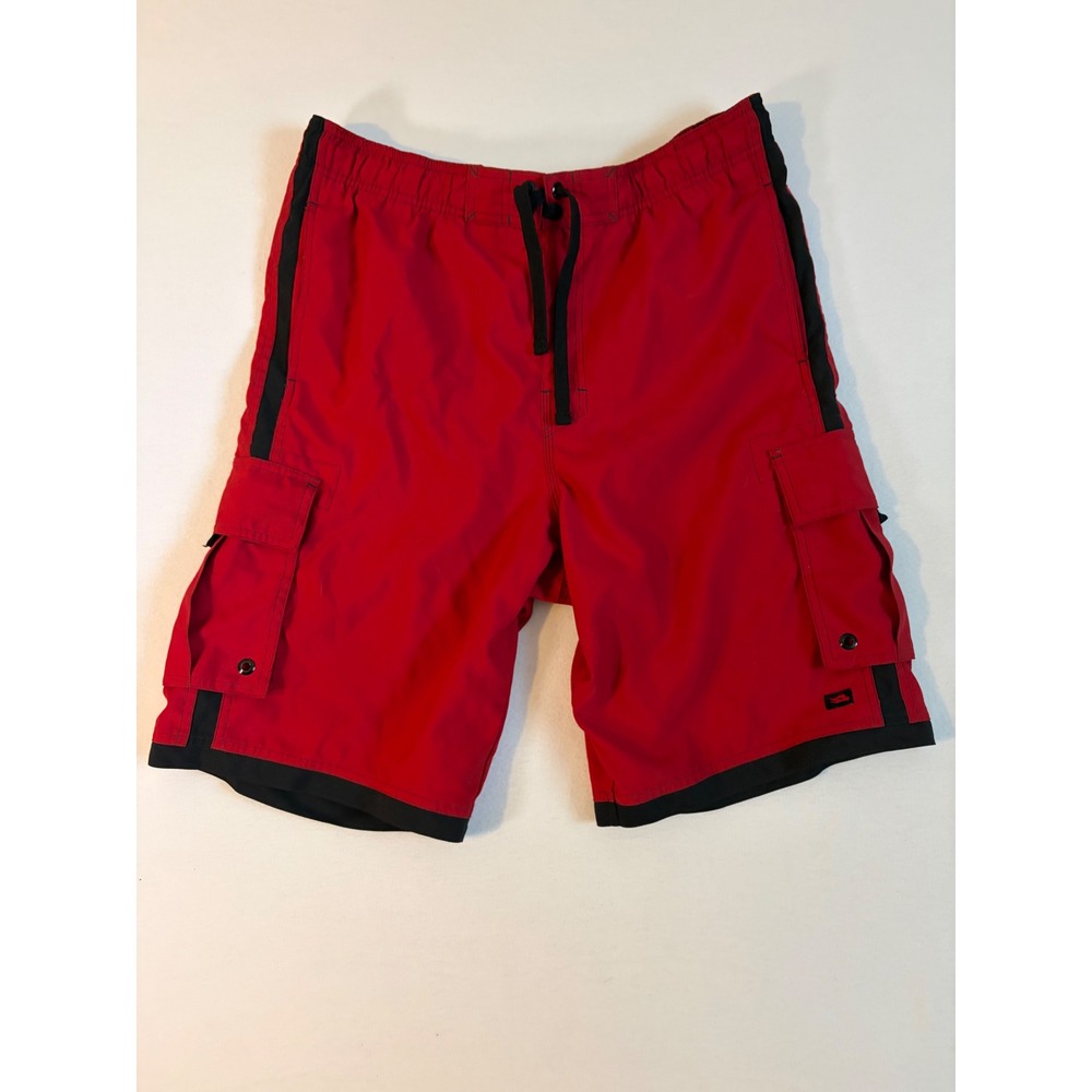 Tony Hawk Mens Red Cargo Board Shorts Swim Trunks Size M HK042820-05